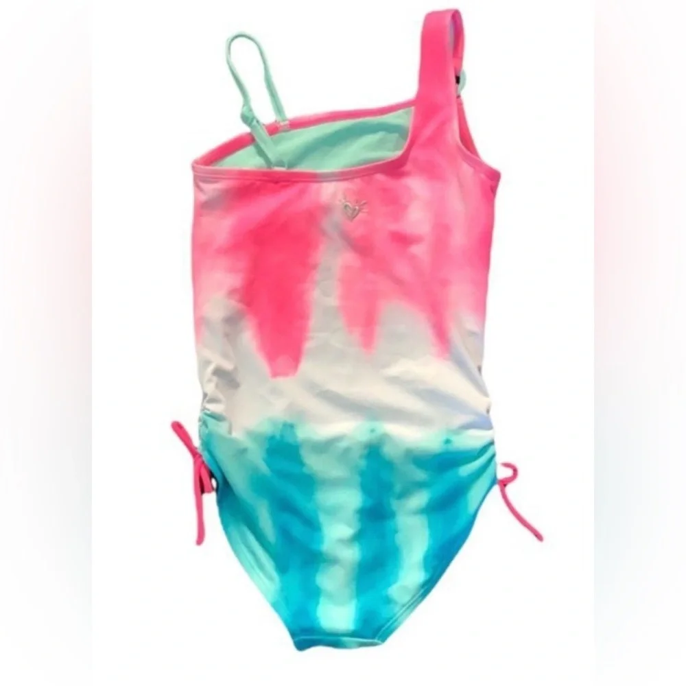 NWT JUSTICE WATERMELON TIE DYE COLOR CHANGING 1PC SWIMSUIT | Size 14 & 7
